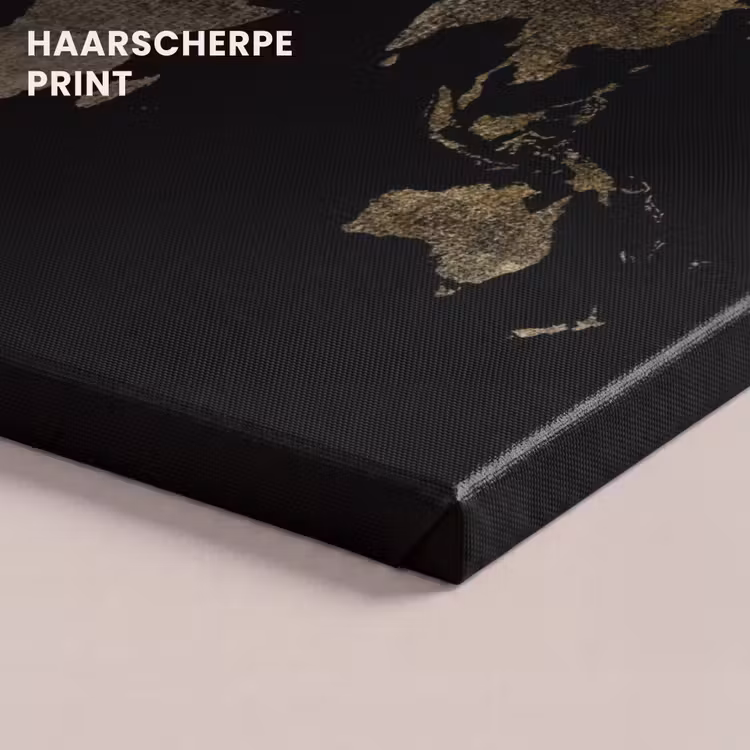 Canvas schilderij - Wereldkaart - Goud - Zwart - Aarde - Luxe — 5