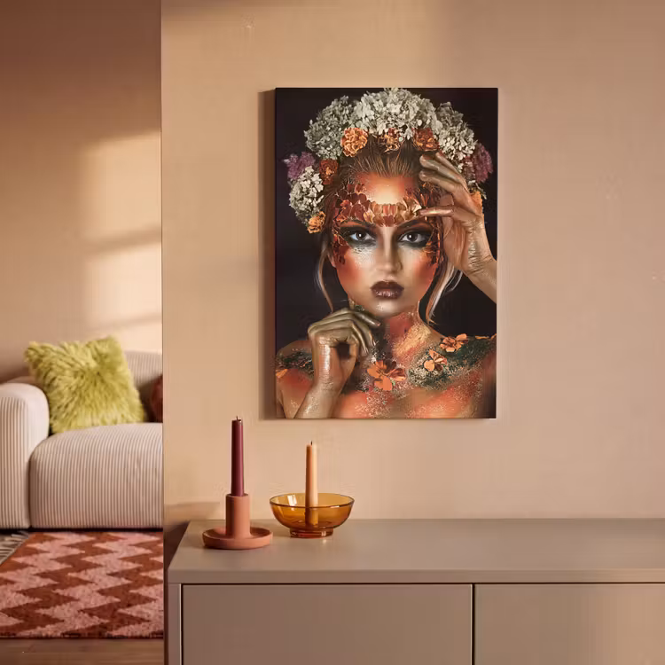 Canvas schilderij - Bloemen - Vrouw - Kroon — 2
