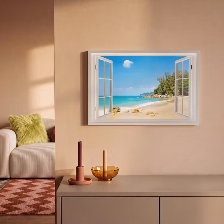 Canvas schilderij - Doorkijk - Water - Strand — 2