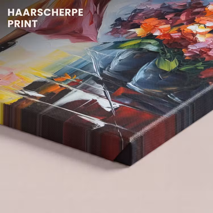 Canvas schilderij - Olieverf - Paraplu - Vrouw - Straat - Kunst — 5