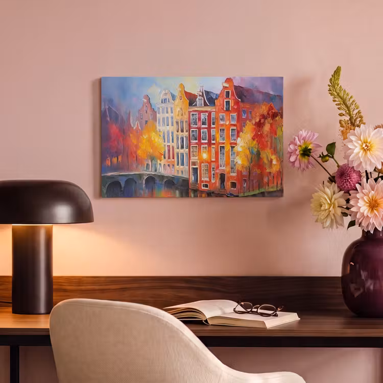 Canvas schilderij - Grachtenpanden - Kunst - Schilderij - Amsterdam — 6