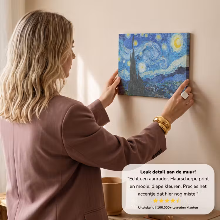 Canvas schilderij - De sterrennacht - Vincent van Gogh — 3