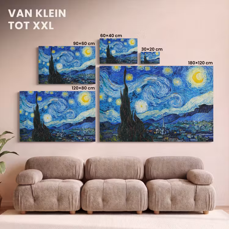 Canvas schilderij - De sterrennacht - Vincent van Gogh — 8