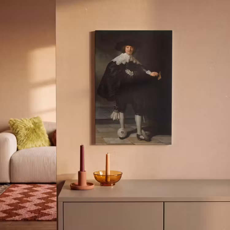 Canvas schilderij - Het huwelijksportret van Marten Soolmans - Rembrandt van Rijn — 2