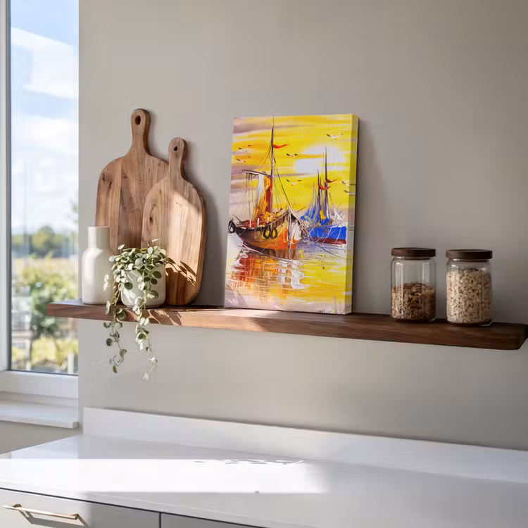 Canvas schilderij - Schilderij - Boot - Water - Olieverf — 4