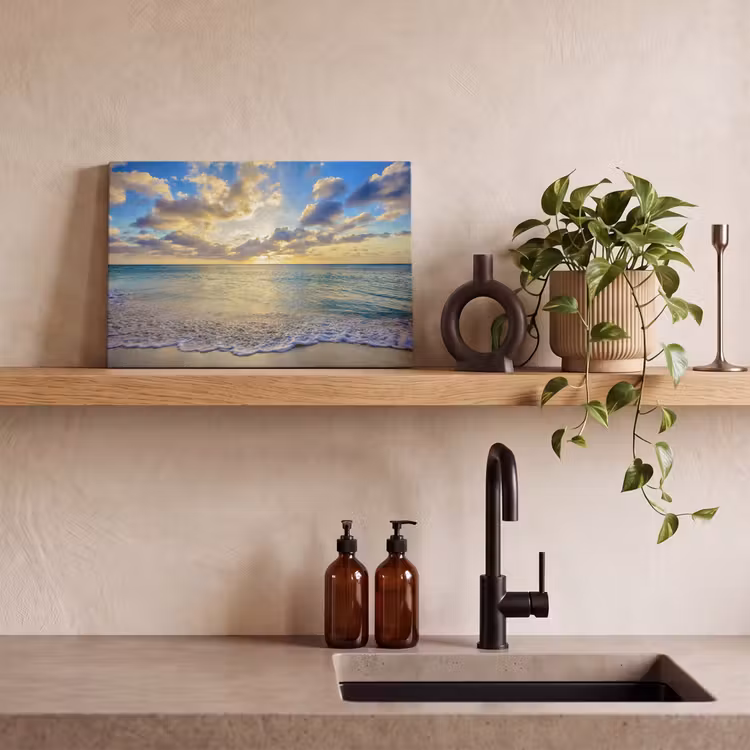 Canvas schilderij - Zee - Strand - Wolken - Zon — 4