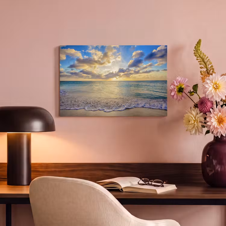 Canvas schilderij - Zee - Strand - Wolken - Zon — 6