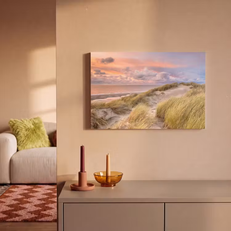 Canvas schilderij - Strand - Zee - Duin - Zonsondergang — 2
