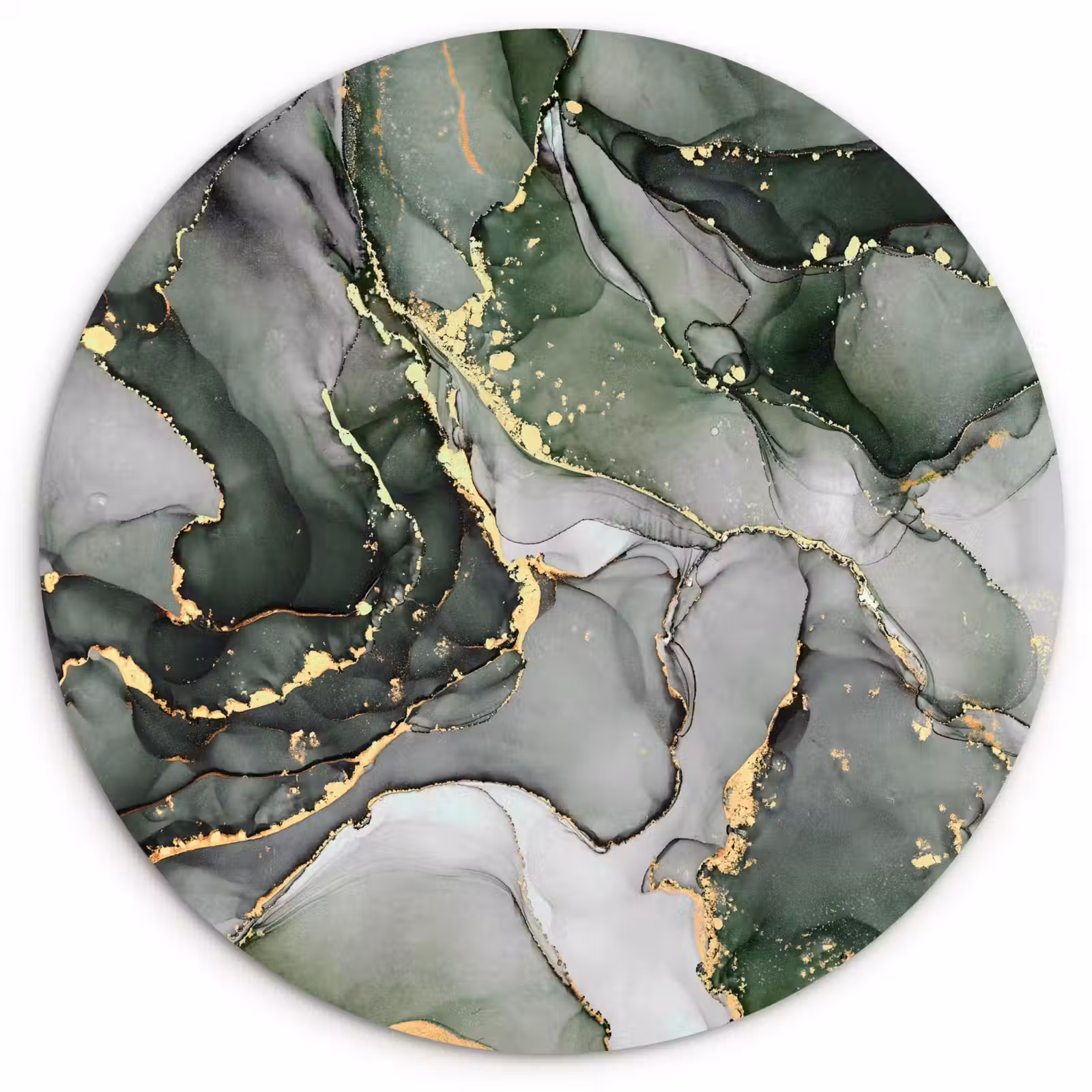 Muurcirkel - Luxe - Marmer - Groen — 1