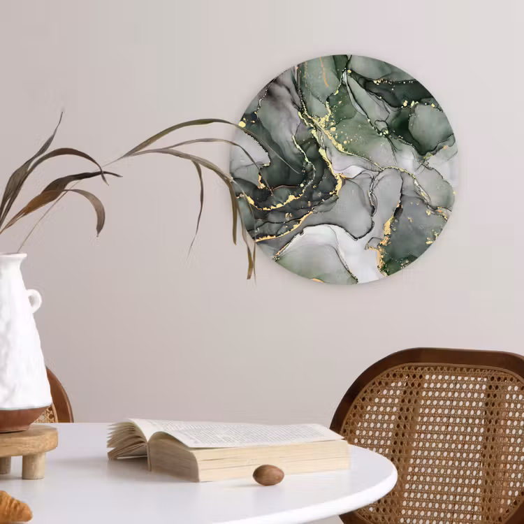 Muurcirkel - Luxe - Marmer - Groen — 4