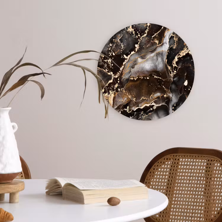 Muurcirkel - Marmer - Goud - Glitter - Luxe — 4