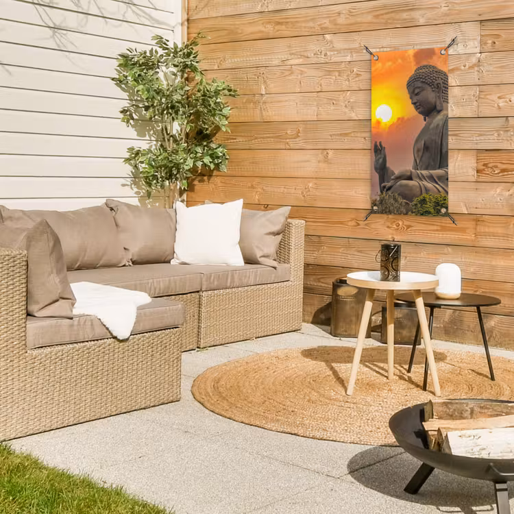 Tuinposter - Boeddha bij zonsondergang — 4