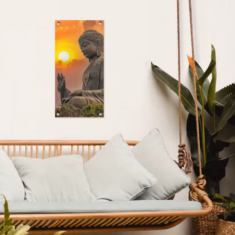 Tuinposter - Boeddha bij zonsondergang — 5