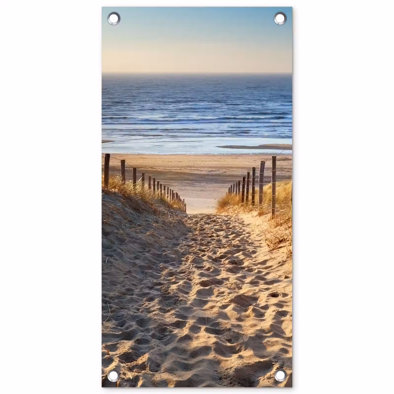 Tuinposter - Strandpad bij Zonsondergang — 1