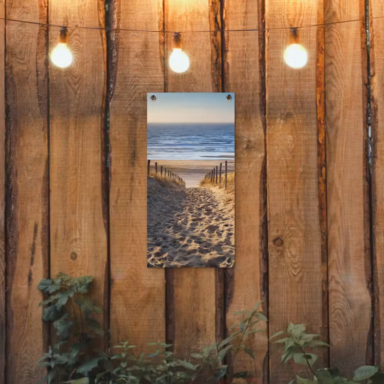 Tuinposter - Strandpad bij Zonsondergang — 2