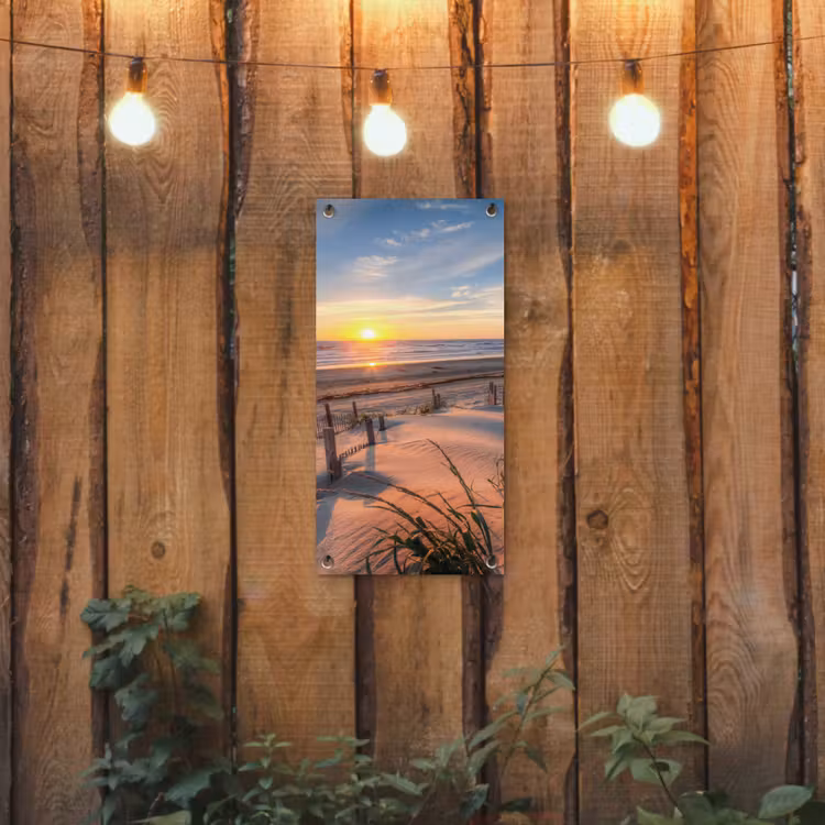 Tuinposter - Zandpad bij Zonsondergang — 2