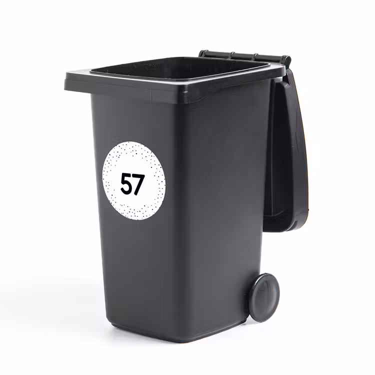 Container sticker huisnummer rond — 1