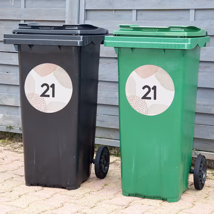 Container sticker huisnummer rond — 2