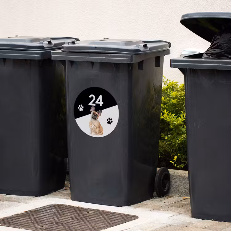 Container sticker huisnummer rond — 4