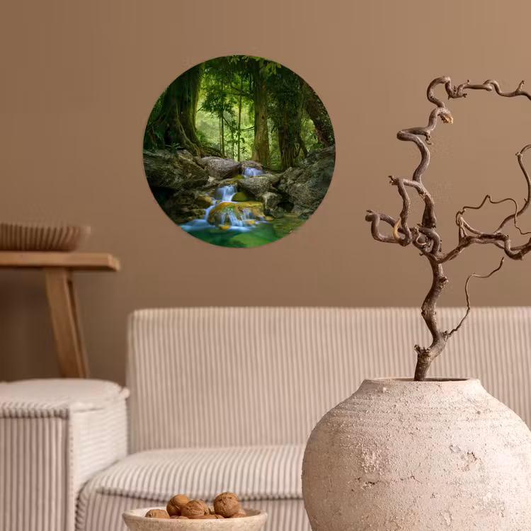 Behangcirkel - Jungle - Stenen - Water - Natuur - Planten — 2