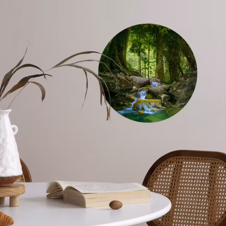 Behangcirkel - Jungle - Stenen - Water - Natuur - Planten — 4