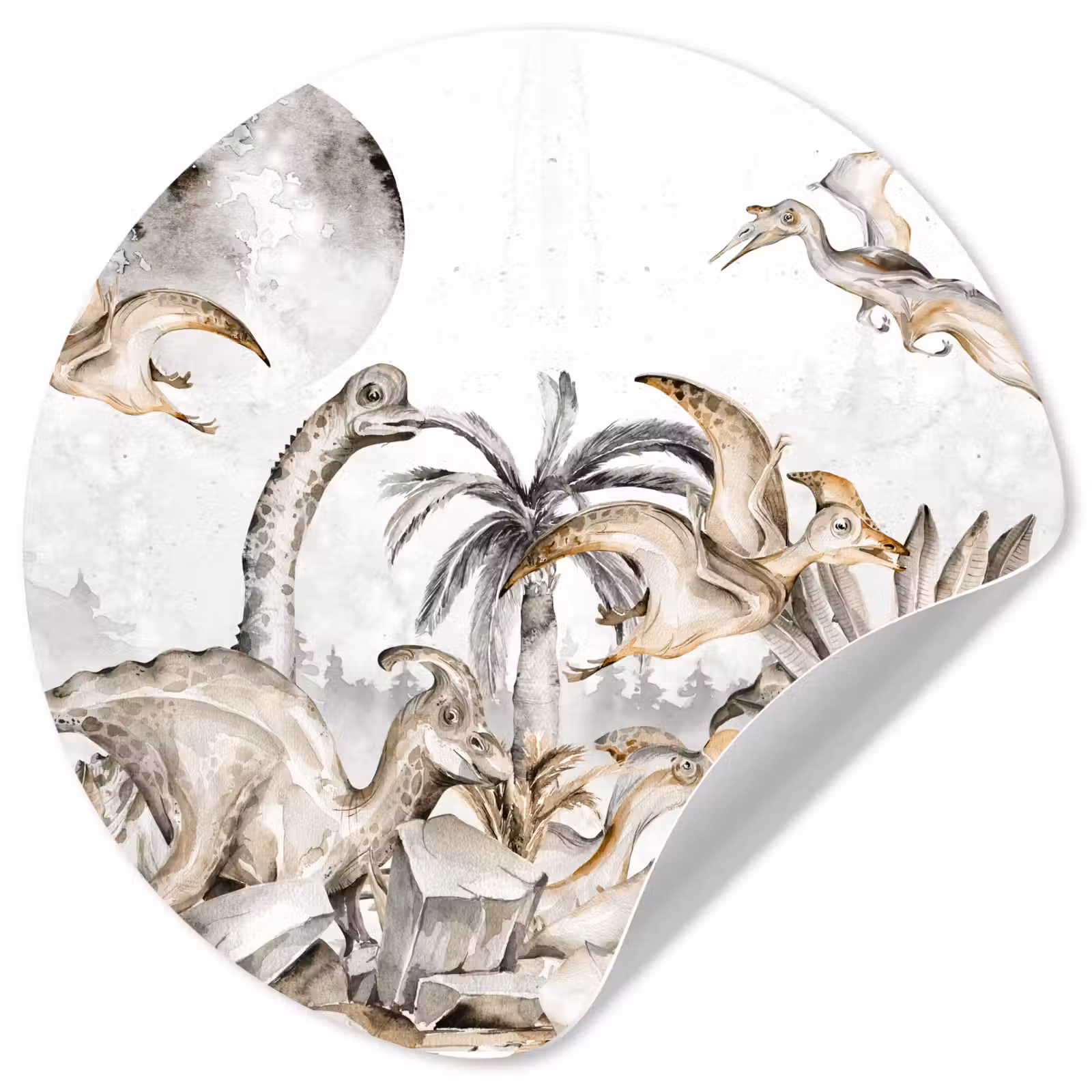Behangcirkel - Dino - Jungle - Natuur - Dieren - Kinderen - Kids — 1