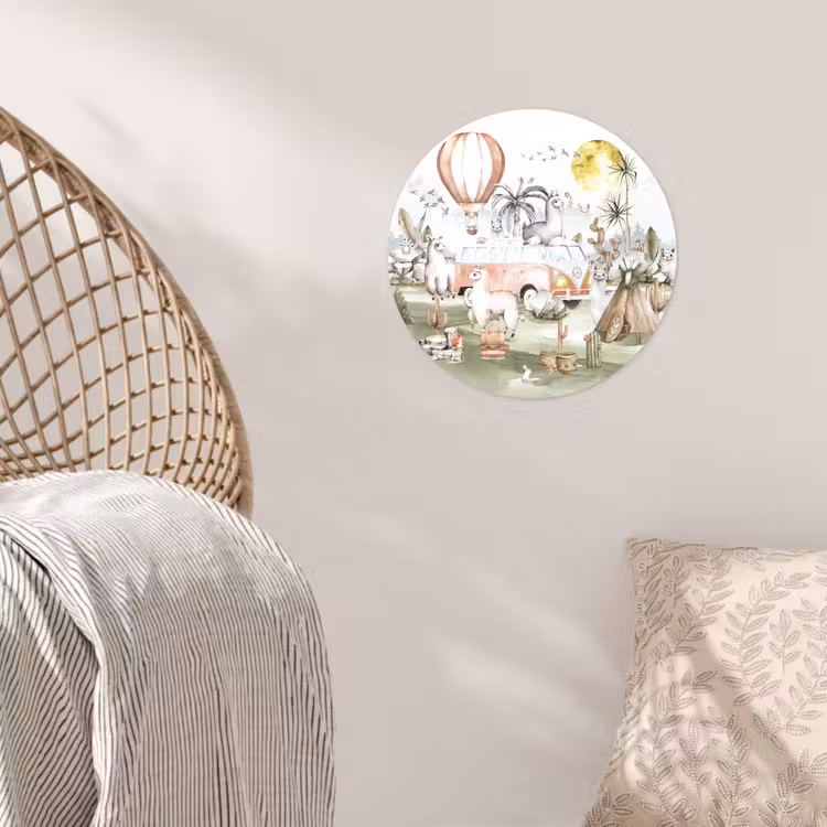 Behangcirkel - Alpaca - Dieren - Kinderen - Luchtballon - Kids — 5