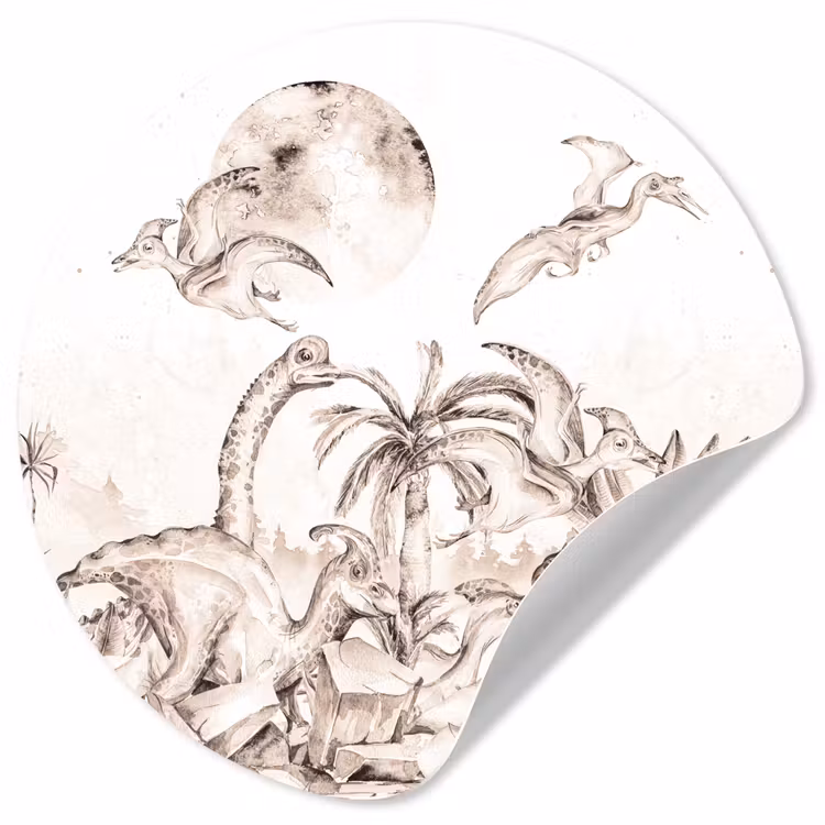 Behangcirkel - Dino - Kinderen - Jungle - Planten - Kids — 1