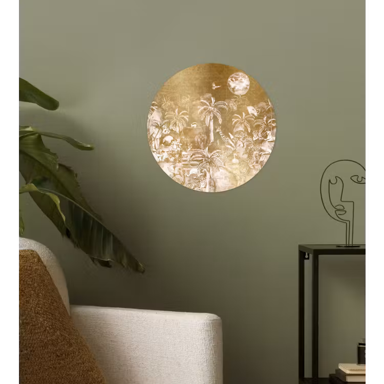 Behangcirkel - Jungle - Goud - Kinderen - Planten - Dieren — 3