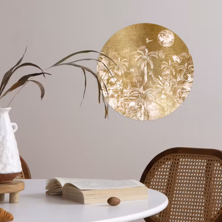 Behangcirkel - Jungle - Goud - Kinderen - Planten - Dieren — 4