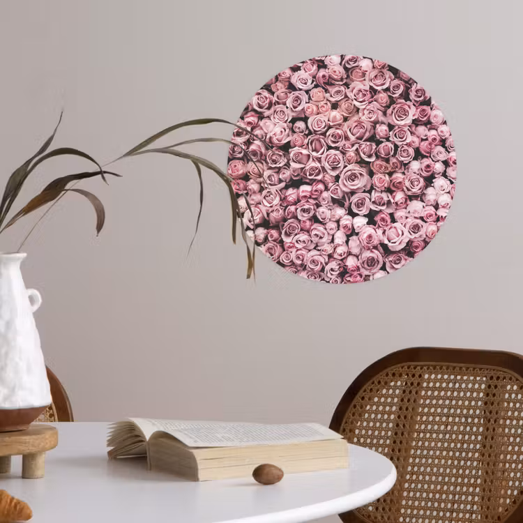 Behangcirkel - Bloemen - Rozen - Natuur - Roze - Botanisch — 4