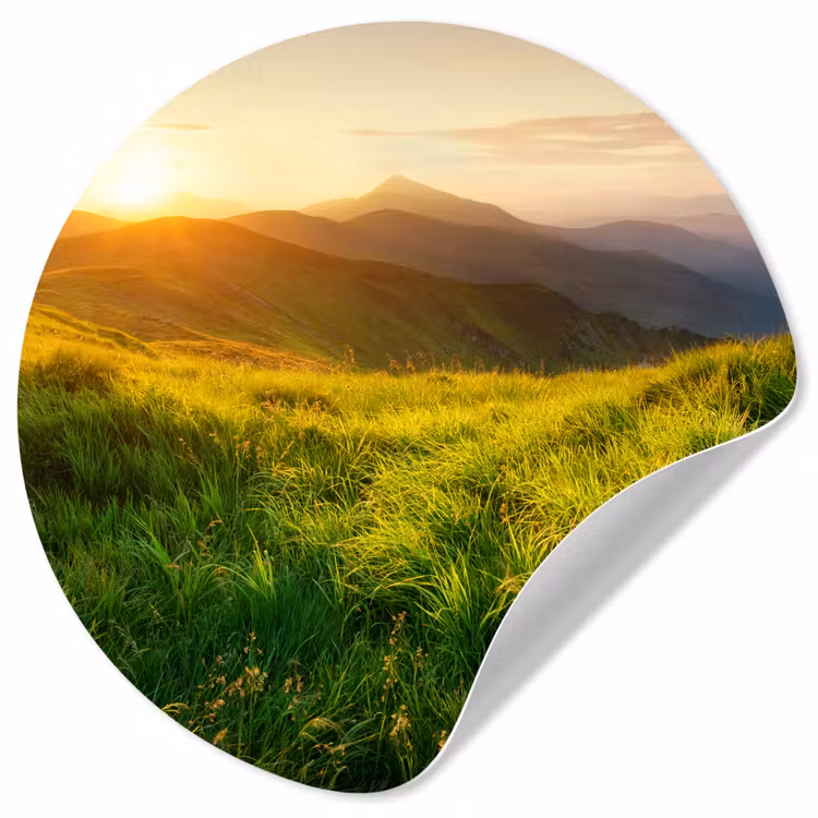 Behangcirkel - Gras - Heuvels - Zon - Natuur - Landschap — 1