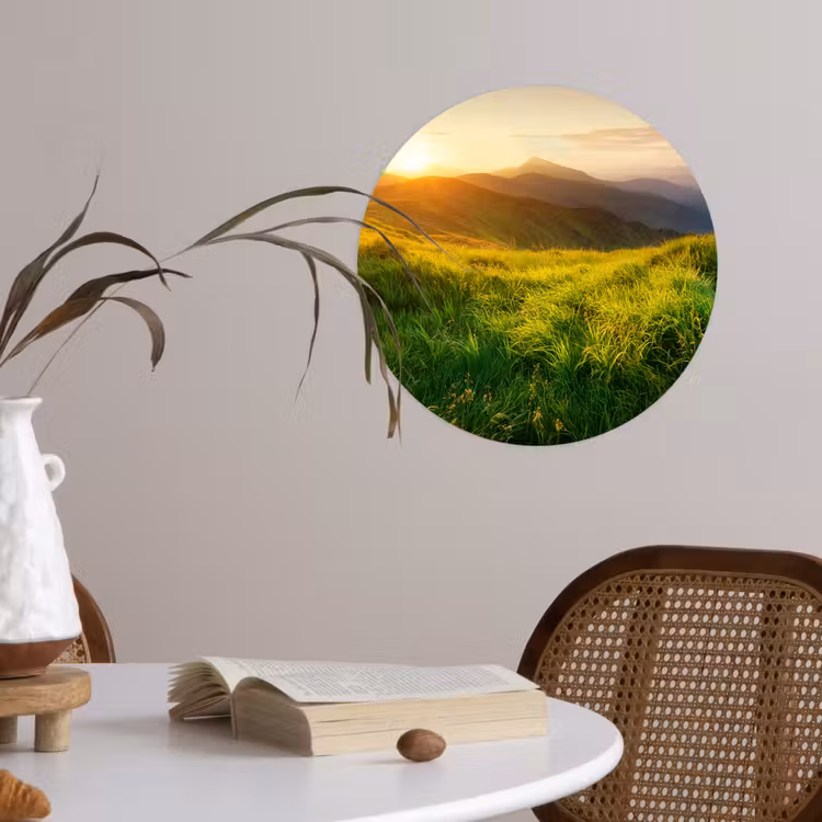 Behangcirkel - Gras - Heuvels - Zon - Natuur - Landschap — 4
