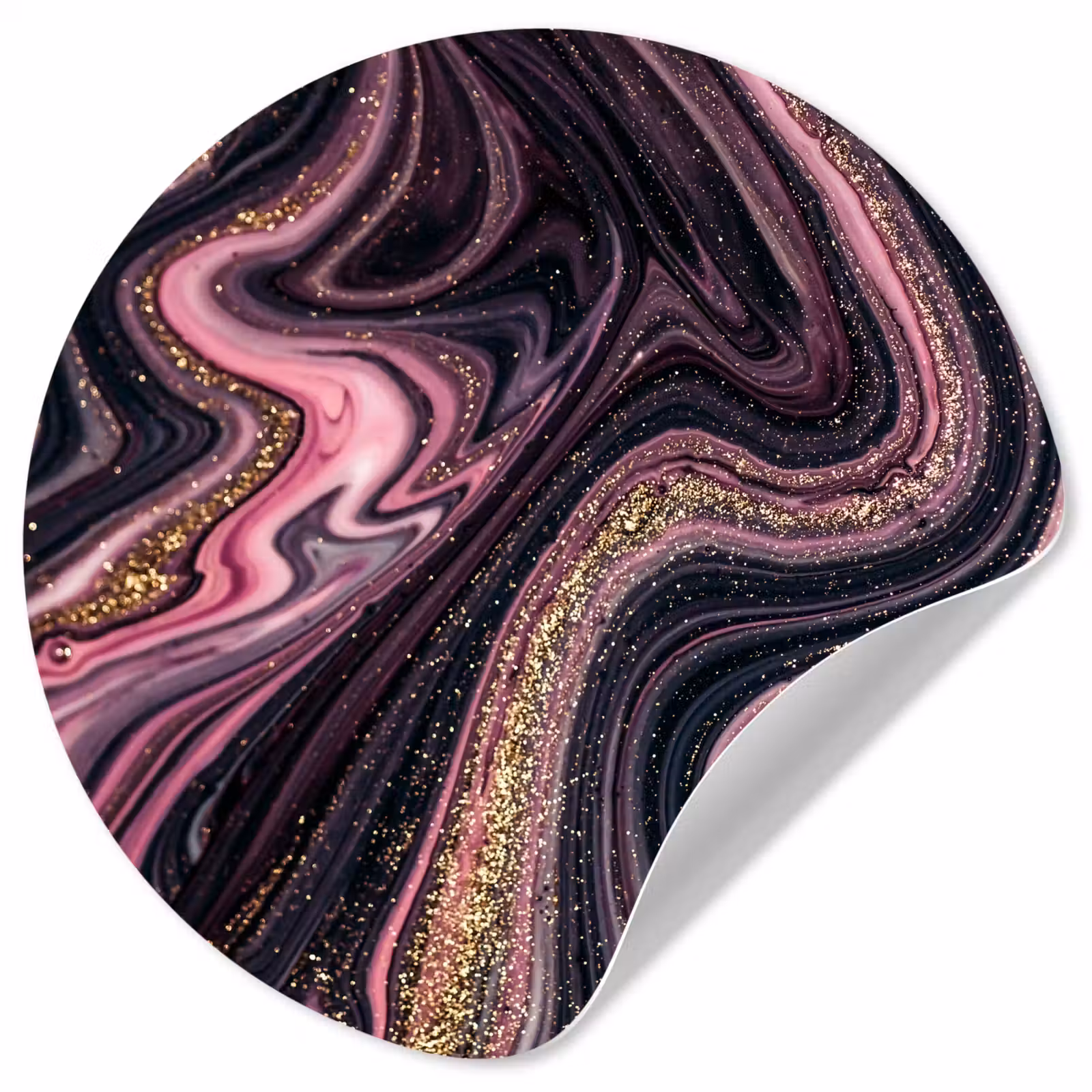 Behangcirkel - Marmerlook - Roze - Paars - Goud - Luxe - Marmer — 1