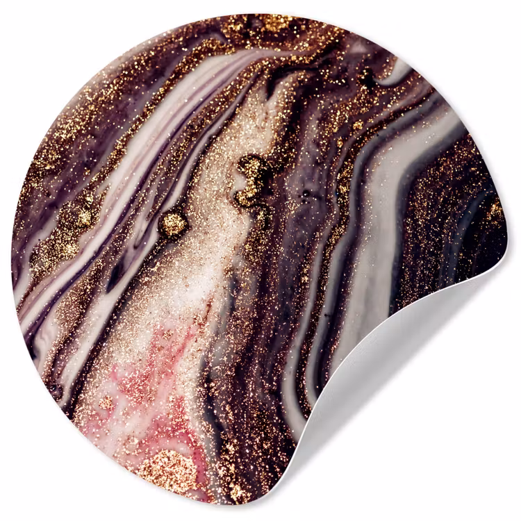 Behangcirkel - Marmer - Roze - Goud - Glitter - Marmerlook — 1