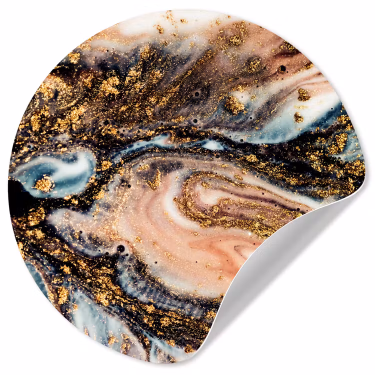 Behangcirkel - Marmerlook - Goud - Zwart - Glitter - Chic — 1