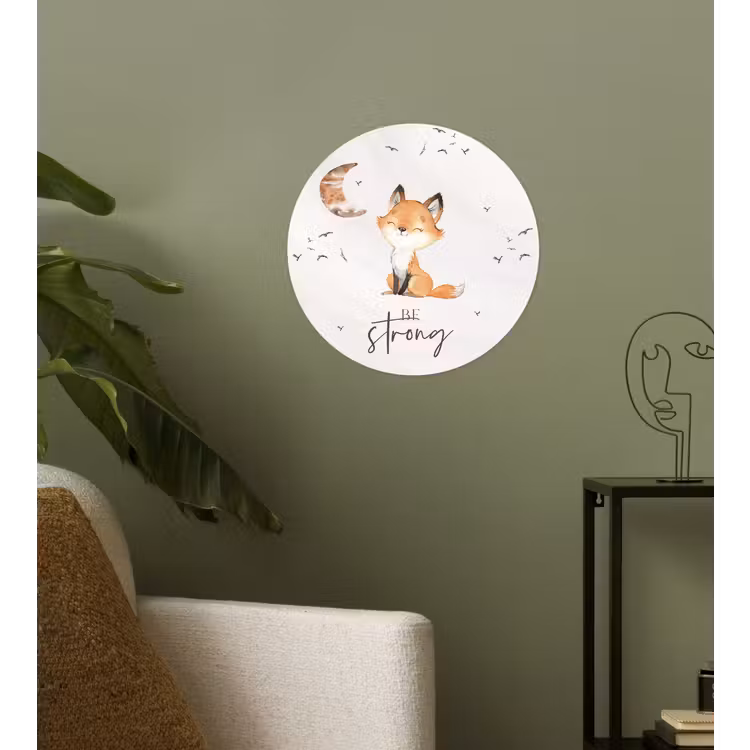 Behangcirkel - Quotes - Waterverf - Be strong - Kinderen - Vos - Dieren — 3