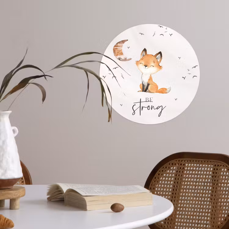 Behangcirkel - Quotes - Waterverf - Be strong - Kinderen - Vos - Dieren — 4