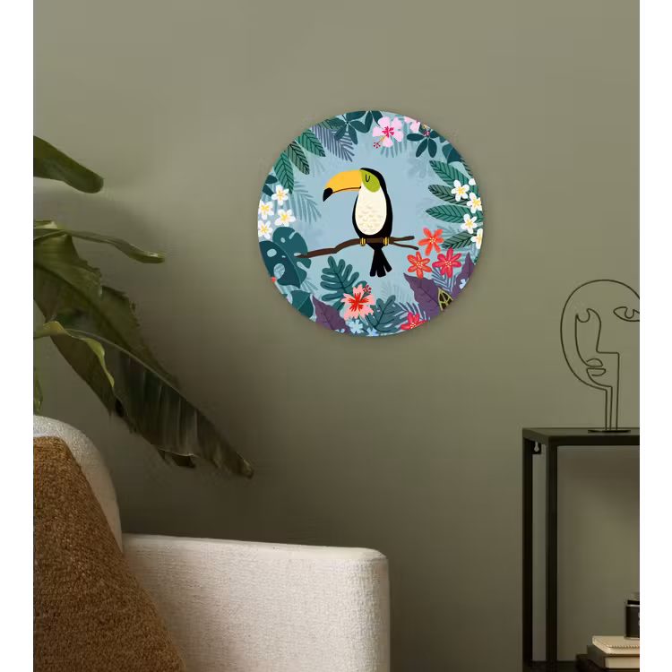 Muurcirkel - Toekan - Planten - Bloemen - Kinderen - Dieren - Kids — 3