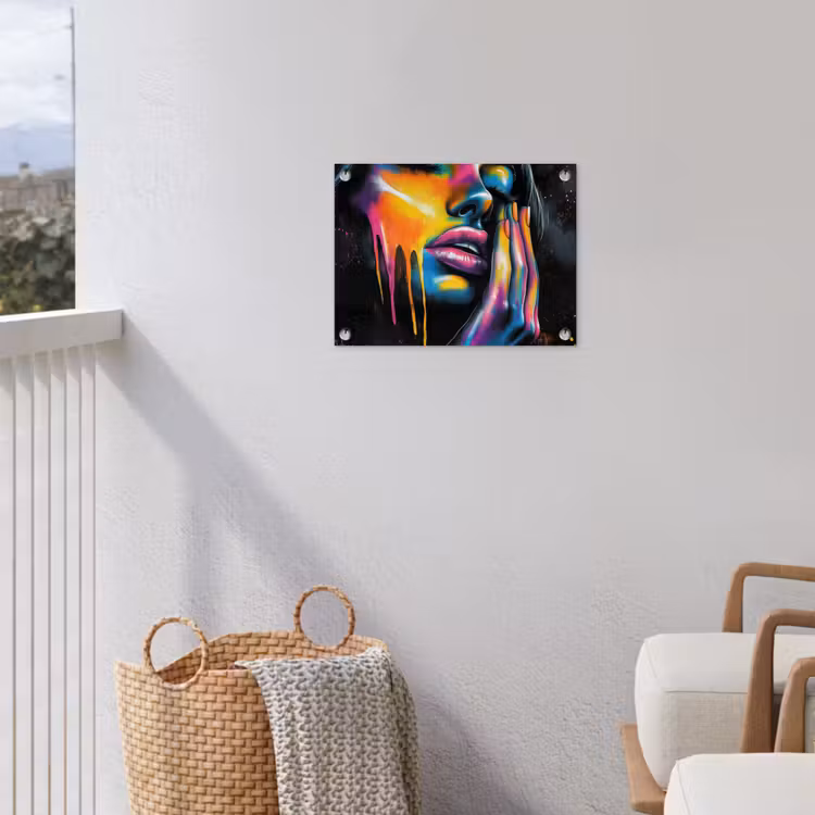Tuinposter - Vrouw - Gezicht - Verf - Kunstzinnig — 3