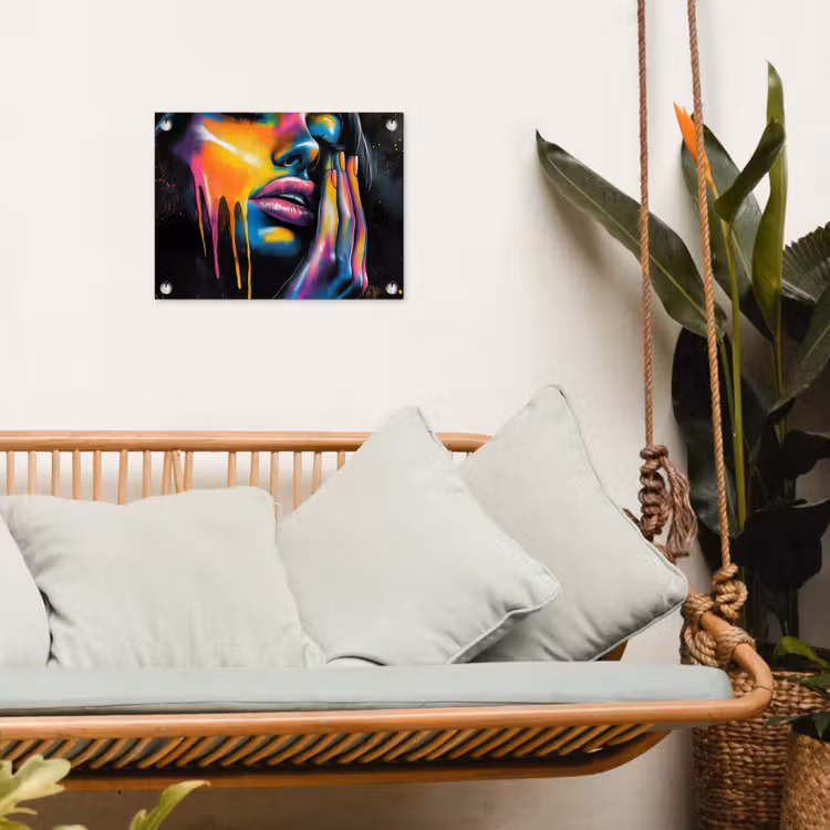 Tuinposter - Vrouw - Gezicht - Verf - Kunstzinnig — 5
