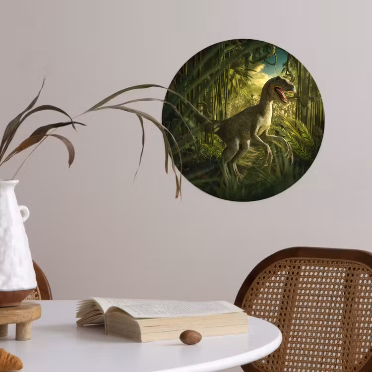 Behangcirkel - Dinosaurus - Planten - Groen - Illustratie - Kinderen - Jongens — 4