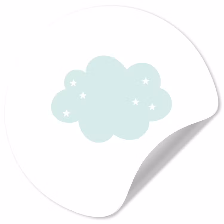Behangcirkel - Wolk - Sterretjes - Pastel - Kinderen - Baby — 1