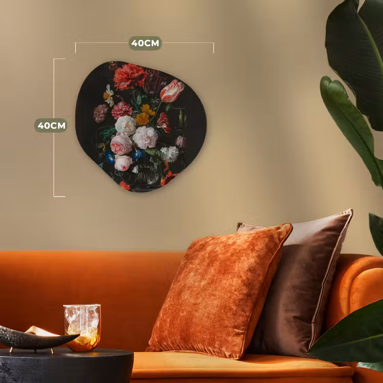 Organisch schilderij - Stilleven met bloemen in een glazen vaas - Schilderij van Jan Davidsz. de Heem — 4