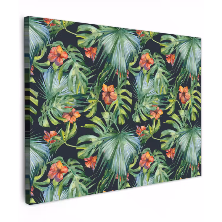Canvas schilderij - Monstera - Jungle - Bladeren — 1