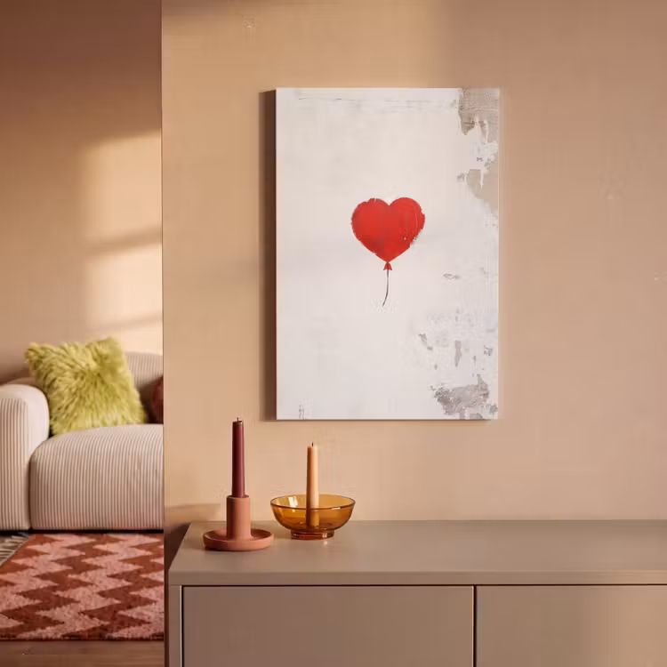 Canvas schilderij - Ballon - Rood - Hart — 2