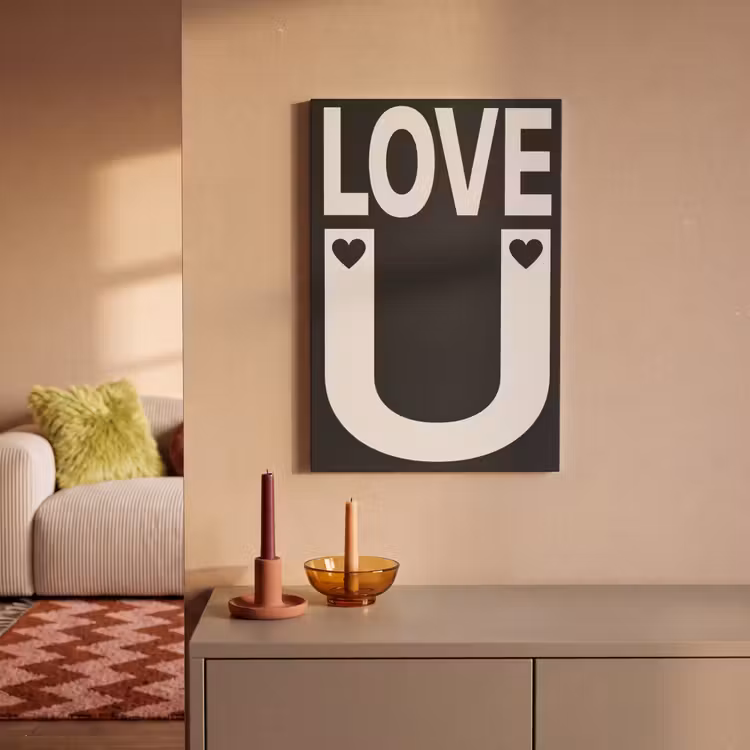 Canvas schilderij - Love - Zwart - Minimalistisch — 2