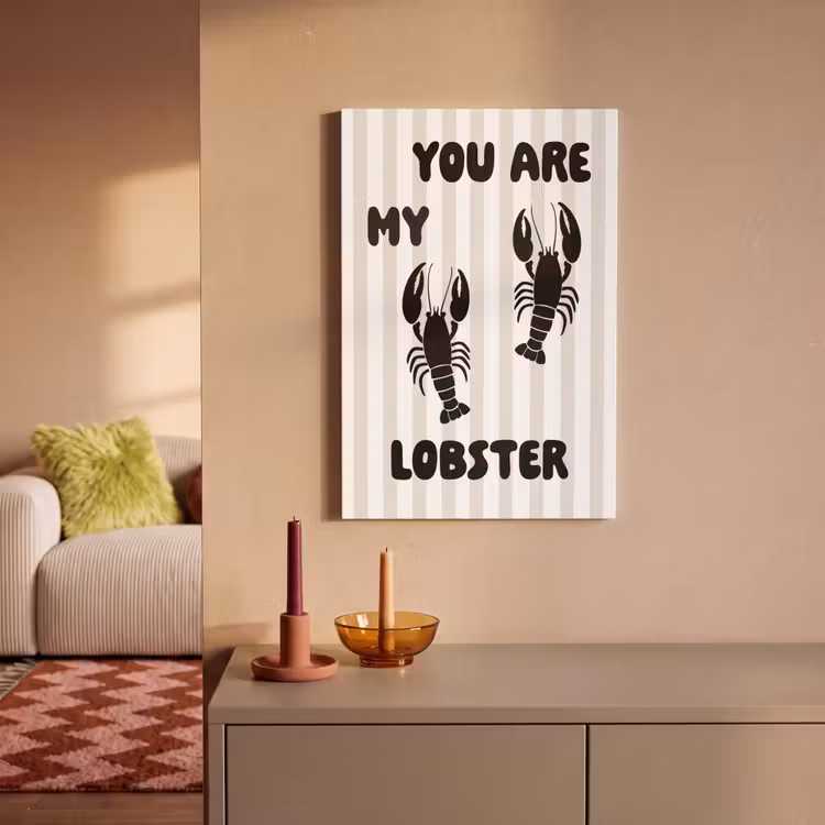 Canvas schilderij - Lobster - Beige - Minimalistisch — 2