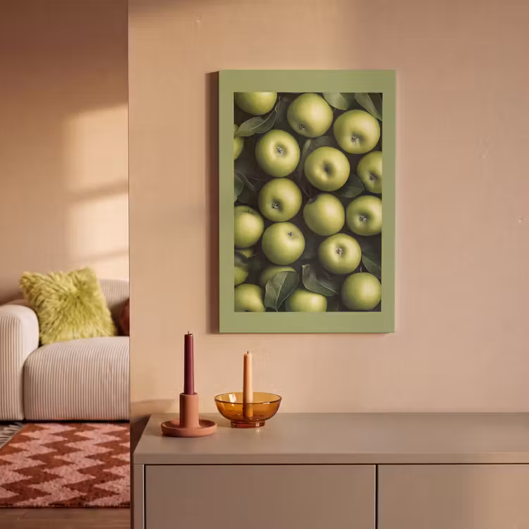 Canvas schilderij - Appels - Groen - bladeren — 2