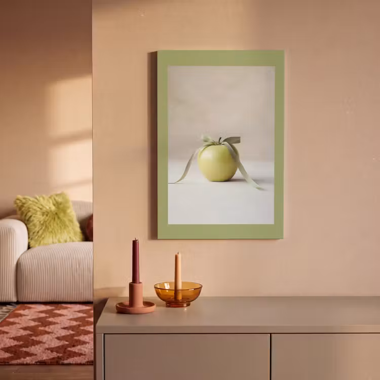Canvas schilderij - Groen - Appel - Strikje — 2